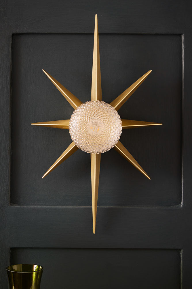 Gold Starburst Wall Light