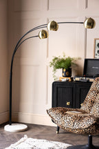Statement Black & Gold Retro Arch Floor Lamp
