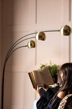 Statement Black & Gold Retro Arch Floor Lamp