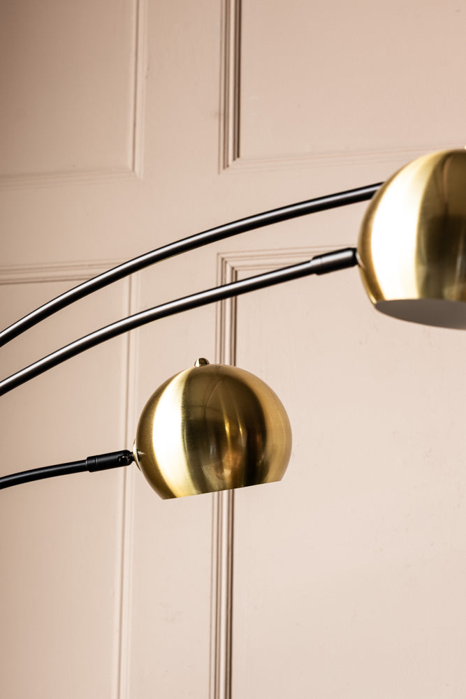 Statement Black & Gold Retro Arch Floor Lamp