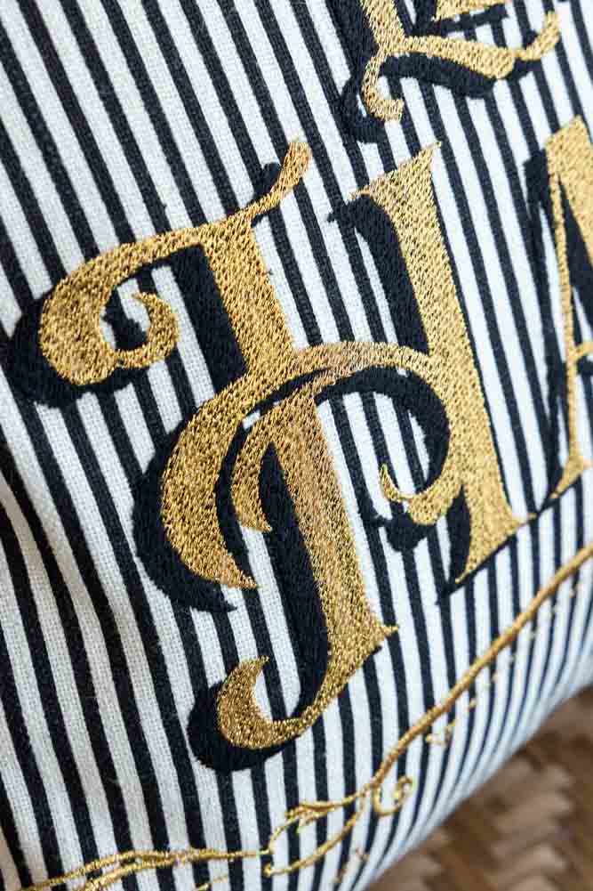 Striped Let Happiness Happen Cushion