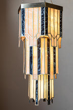 Stunning 3-Tier Marble-Effect Glass Chandelier