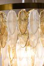 Stunning Art Deco Glass Feather Ceiling Light