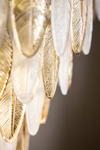 Stunning Art Deco Glass Feather Ceiling Light