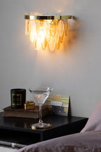 Stunning Art Deco Glass Feather Wall Light