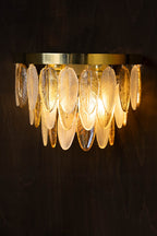 Stunning Art Deco Glass Feather Wall Light