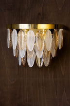 Stunning Art Deco Glass Feather Wall Light