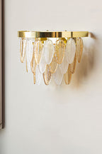 Stunning Art Deco Glass Feather Wall Light