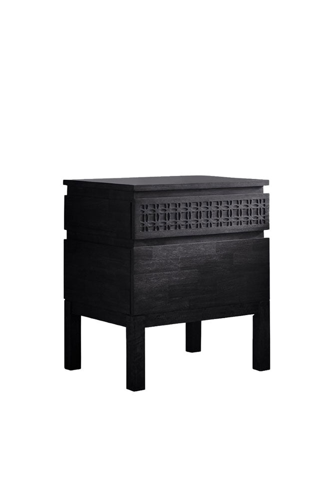 Stylish Mango Wood 2-Drawer Bedside Table