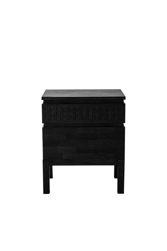 Stylish Mango Wood 2-Drawer Bedside Table