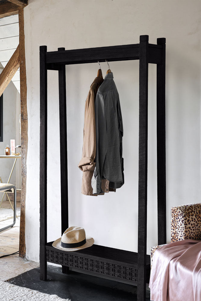 Stylish Mango Wood Freestanding Open Wardrobe