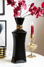 Tall Black Perfume Bottle Vase