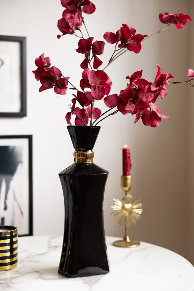 Tall Black Perfume Bottle Vase
