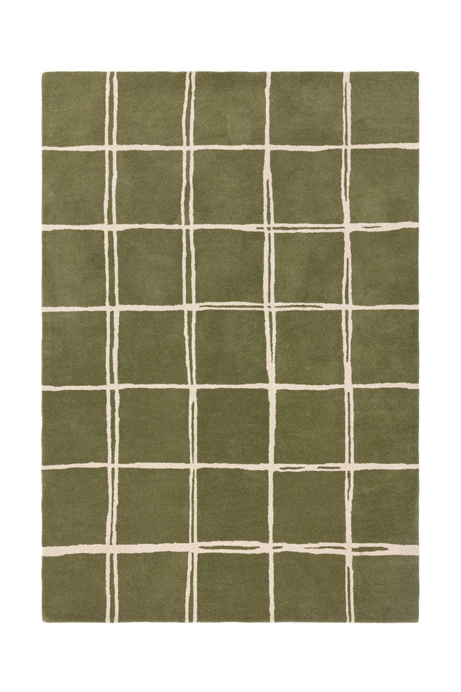 The Albany Grid Rug in Olive - Available in 3 Sizes