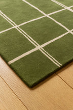 The Albany Grid Rug in Olive - Available in 3 Sizes