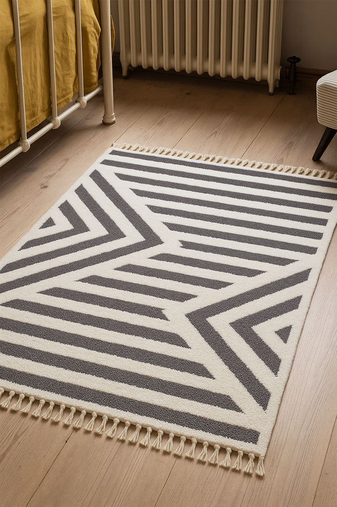 The Ariana Rug in Monochrome Linear - Available in 3 Sizes