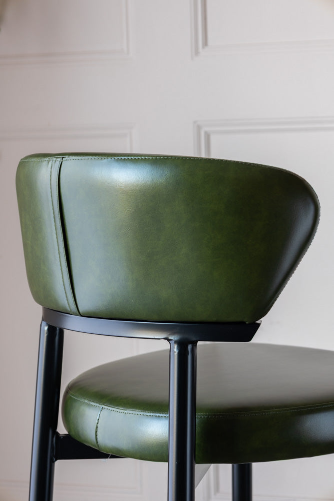The Blake Bar Stool In Forest Green