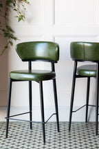 The Blake Bar Stool In Forest Green