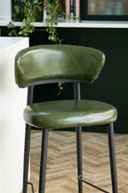 The Blake Bar Stool In Forest Green