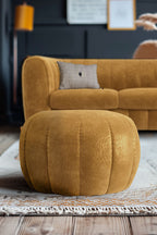 The Bowie Stool In Luxe Needlecord Velvet Golden Glow