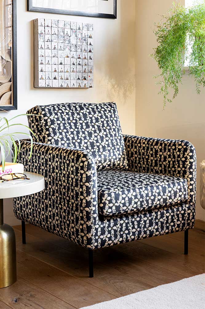 The Edie Daisy Print Velvet Armchair
