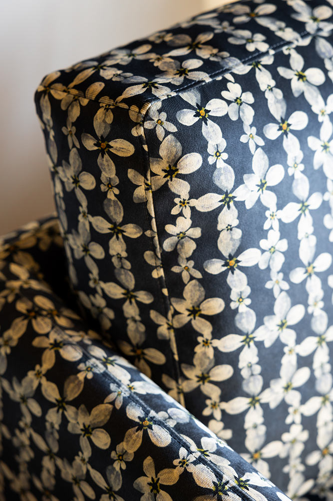 The Edie Daisy Print Velvet Armchair