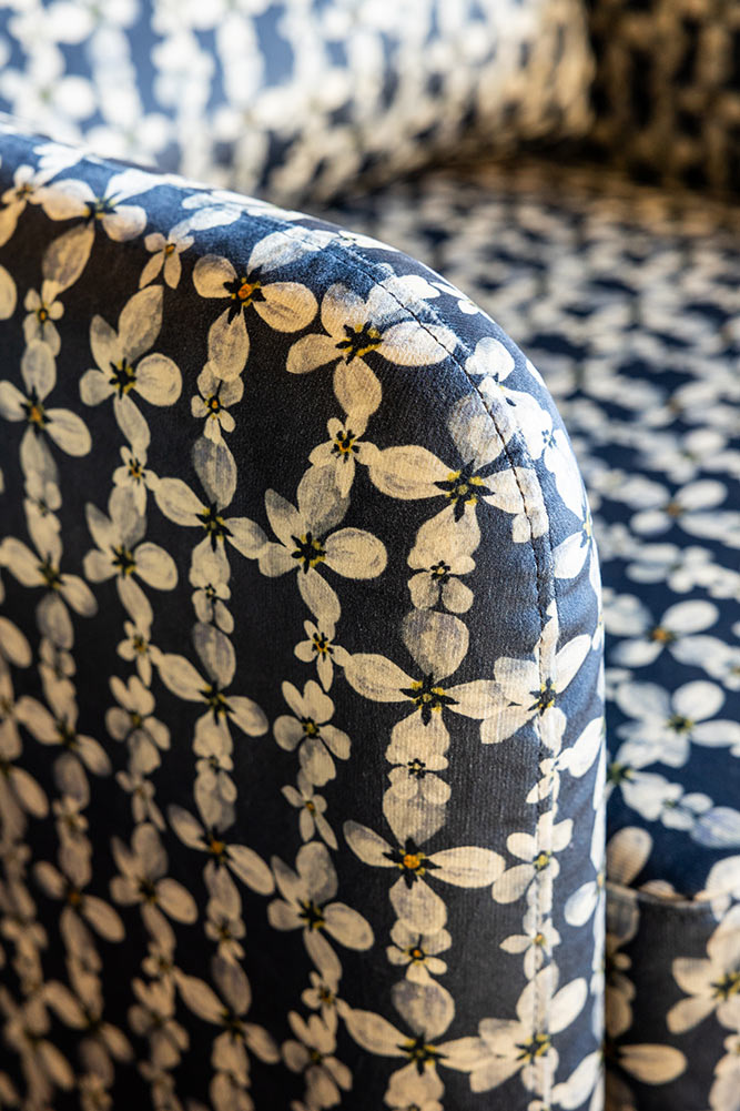 The Edie Daisy Print Velvet Armchair
