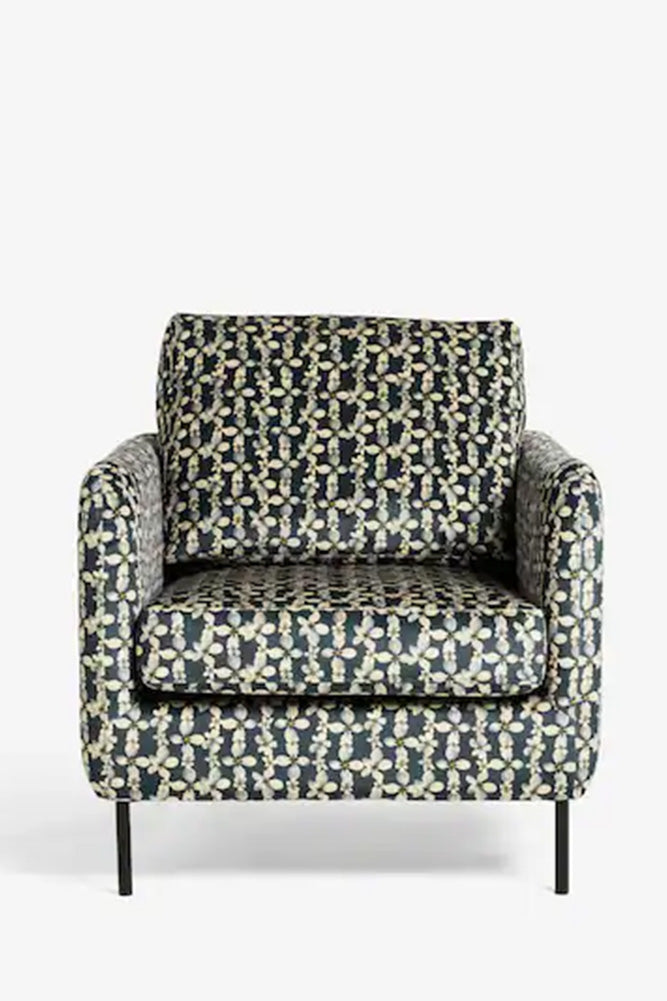 The Edie Daisy Print Velvet Armchair