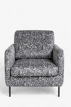 The Edie Monochrome Leopard Velvet Armchair