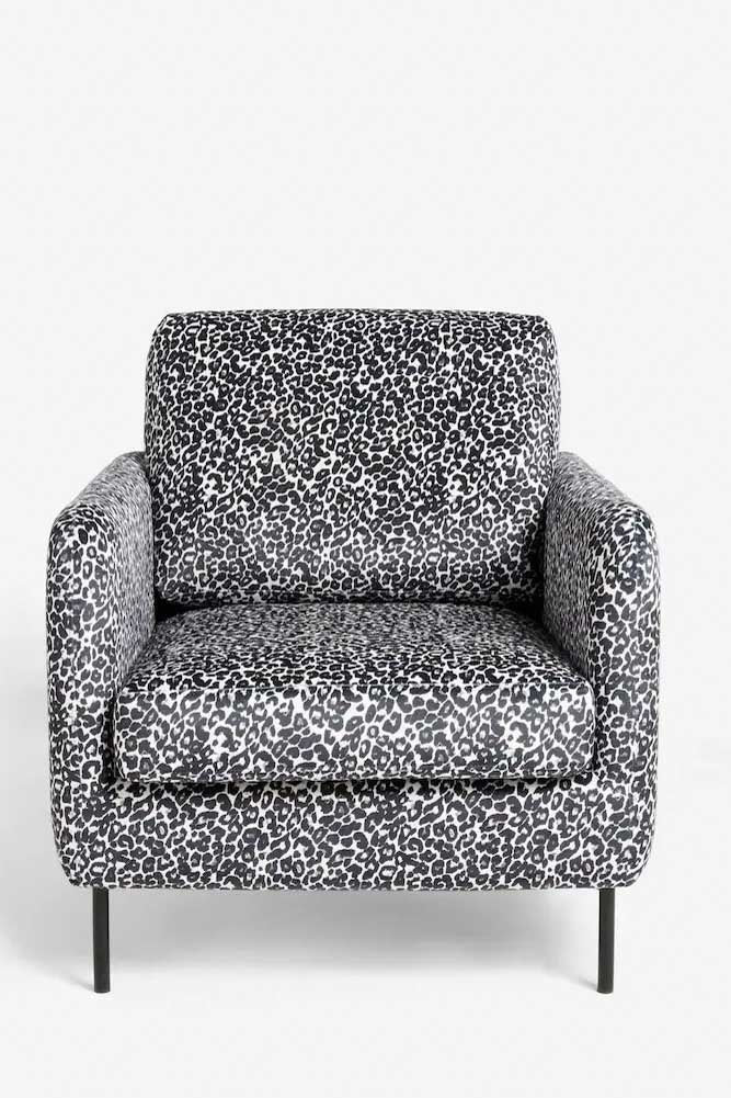 The Edie Monochrome Leopard Velvet Armchair
