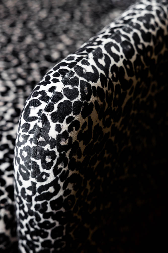 The Edie Monochrome Leopard Velvet Armchair