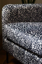 The Edie Monochrome Leopard Velvet Armchair