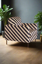 The Edie Sand and Black Stripe Armchair