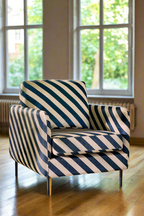The Edie Sand and Black Stripe Armchair