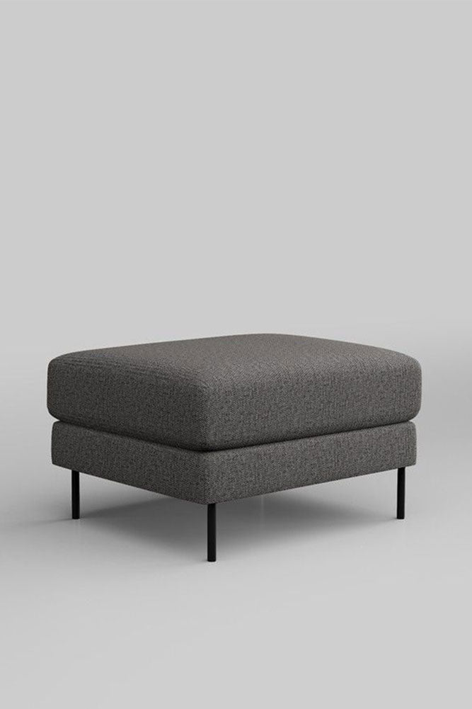 The Grace Footstool In Timeless Texture Black Bean