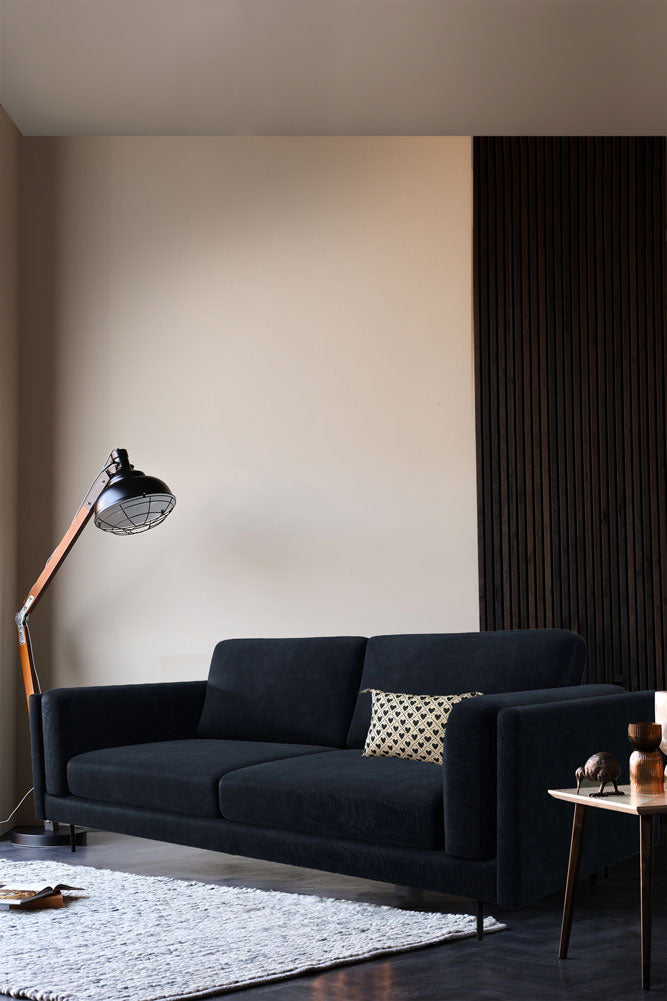 The Grace Large Sofa In Luxe Needlecord Velvet Midnight Navy