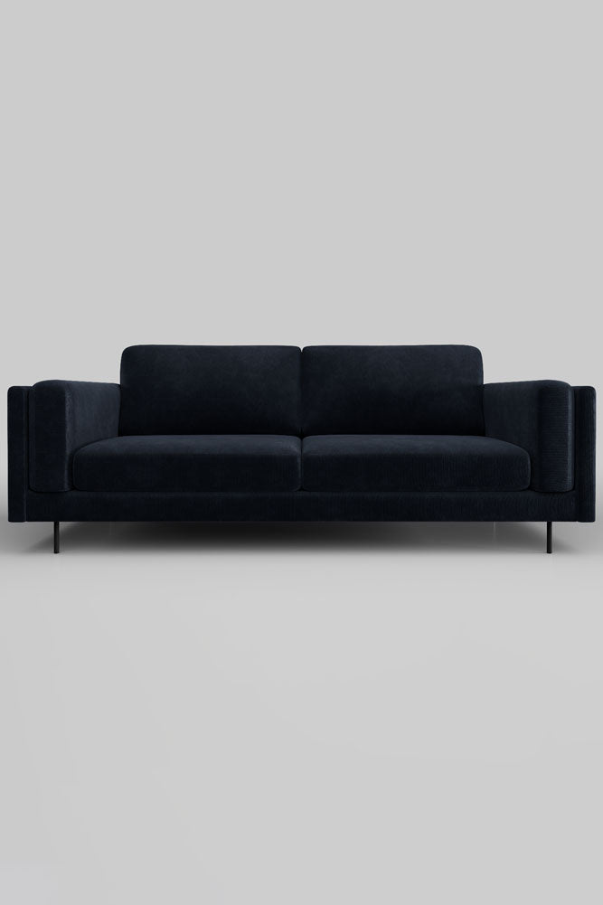 The Grace Large Sofa In Luxe Needlecord Velvet Midnight Navy