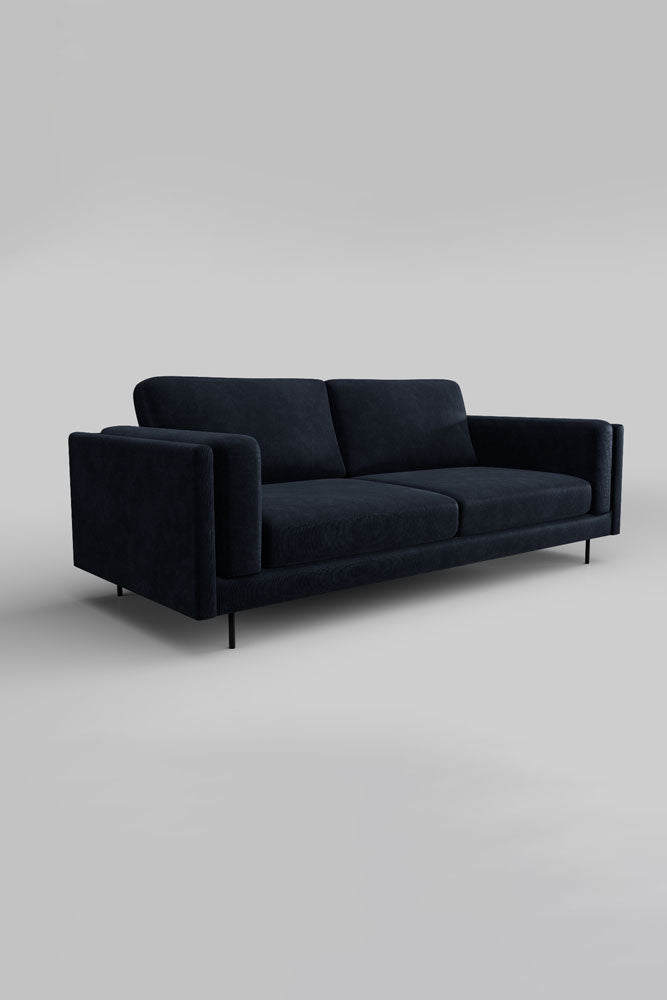 The Grace Large Sofa In Luxe Needlecord Velvet Midnight Navy