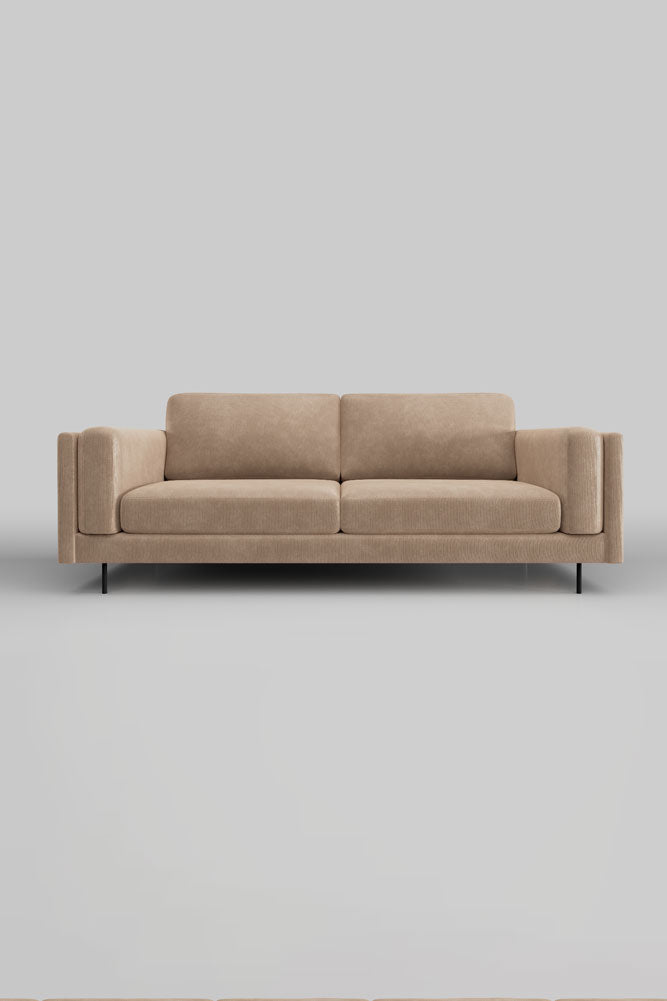 The Grace Large Sofa In Luxe Needlecord Velvet Natural Whisper