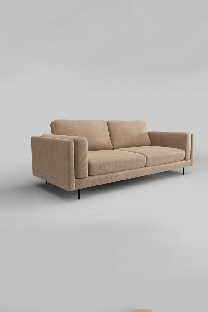 The Grace Large Sofa In Luxe Needlecord Velvet Natural Whisper