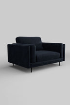 The Grace Love Seat In Luxe Needlecord Velvet Midnight Navy