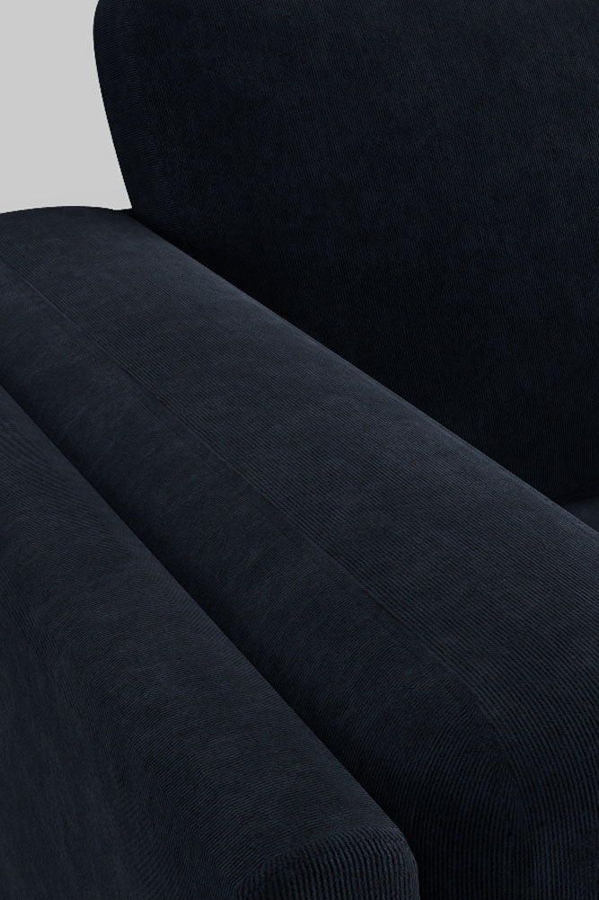 The Grace Love Seat In Luxe Needlecord Velvet Midnight Navy