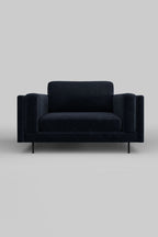 The Grace Love Seat In Luxe Needlecord Velvet Midnight Navy