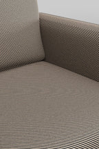The Grace Love Seat In Studio Stripe Velvet Sand & Black