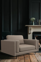 The Grace Love Seat In Studio Stripe Velvet Sand & Black