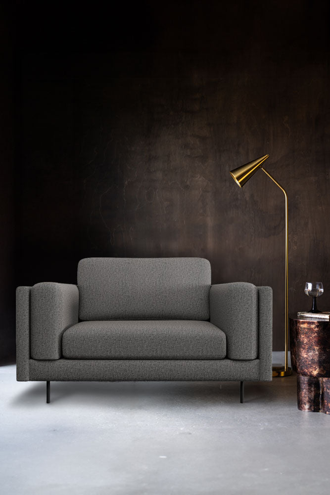 The Grace Love Seat In Timeless Texture Black Bean