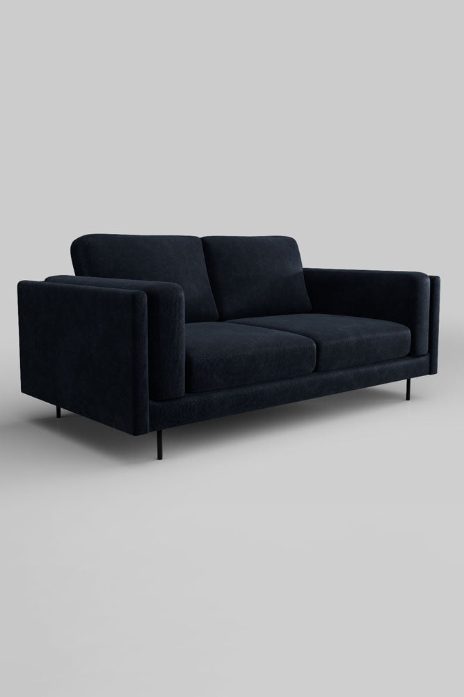 The Grace Medium Sofa In Luxe Needlecord Velvet Midnight Navy