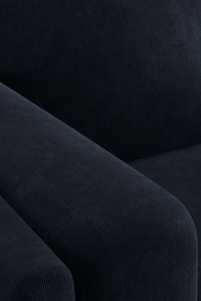The Grace Medium Sofa In Luxe Needlecord Velvet Midnight Navy
