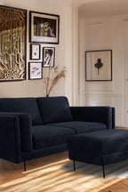 The Grace Medium Sofa In Luxe Needlecord Velvet Midnight Navy