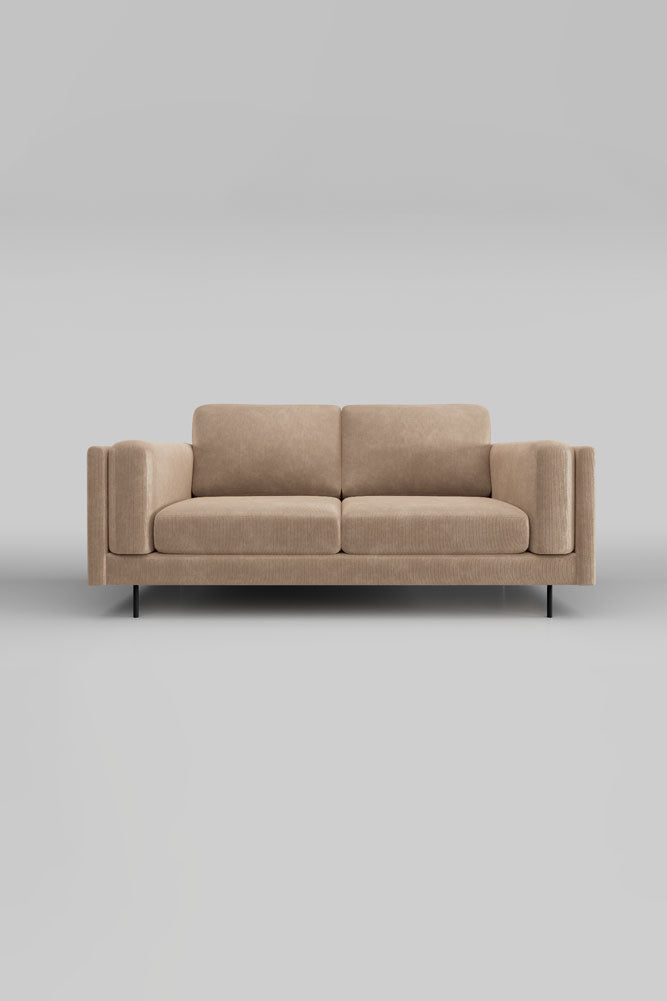 The Grace Medium Sofa In Luxe Needlecord Velvet Natural Whisper